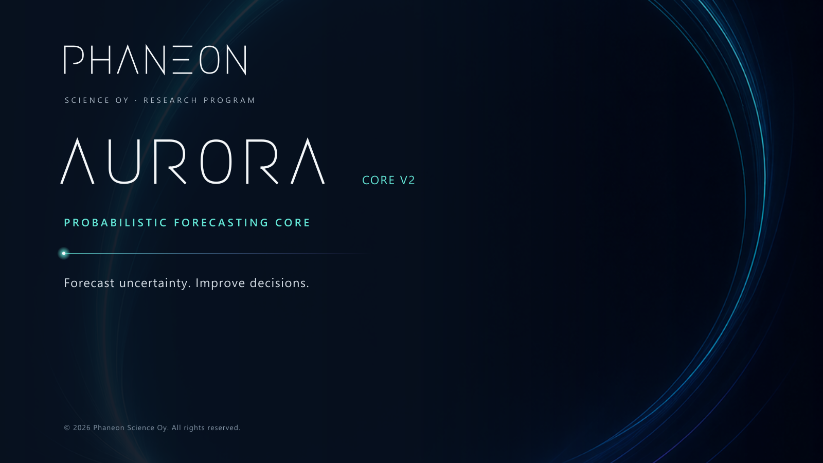 Phaneon Aurora, Probabilistic Forecasting Core research program inside Polaris